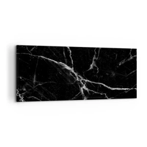 Cuadro sobre lienzo - Impresión de Imagen - Mármol negro con vetas blancas en el detalle. - 120x50cm - La vida secreta de la piedra - Decoración de pared moderna para salón y dormitorio ARTTOR