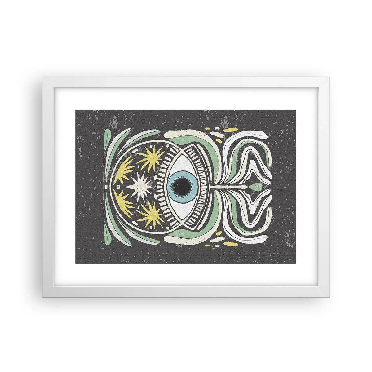 Póster en marco blanco - Rituales tribales - 40x30 cm