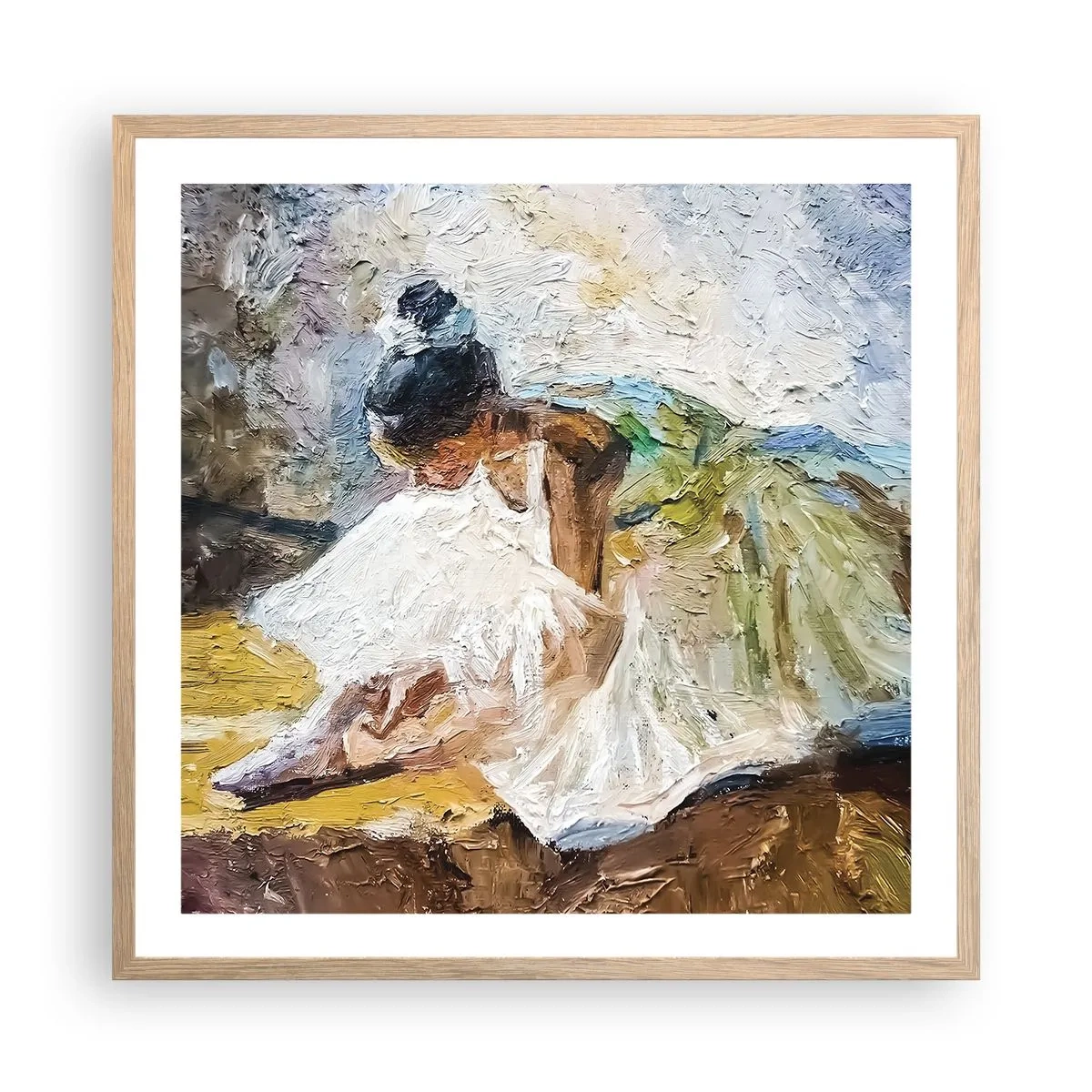 Póster en marco roble claro - De un cuadro de Degas - 60x60 cm