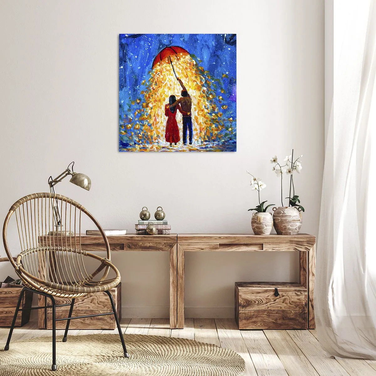 Cuadro sobre lienzo - Impresión de Imagen - La magia de una tarde lluviosa - 30x30 cm