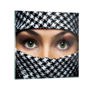 Cuadro sobre vidrio - Impresiones sobre Vidrio - Hermosa mirada de ojos verdes - 30x30 cm