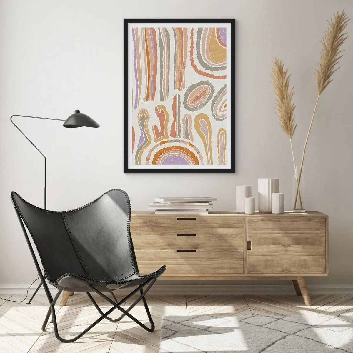 Póster en marco negro - Cortes transversales llenos de color - 30x40 cm