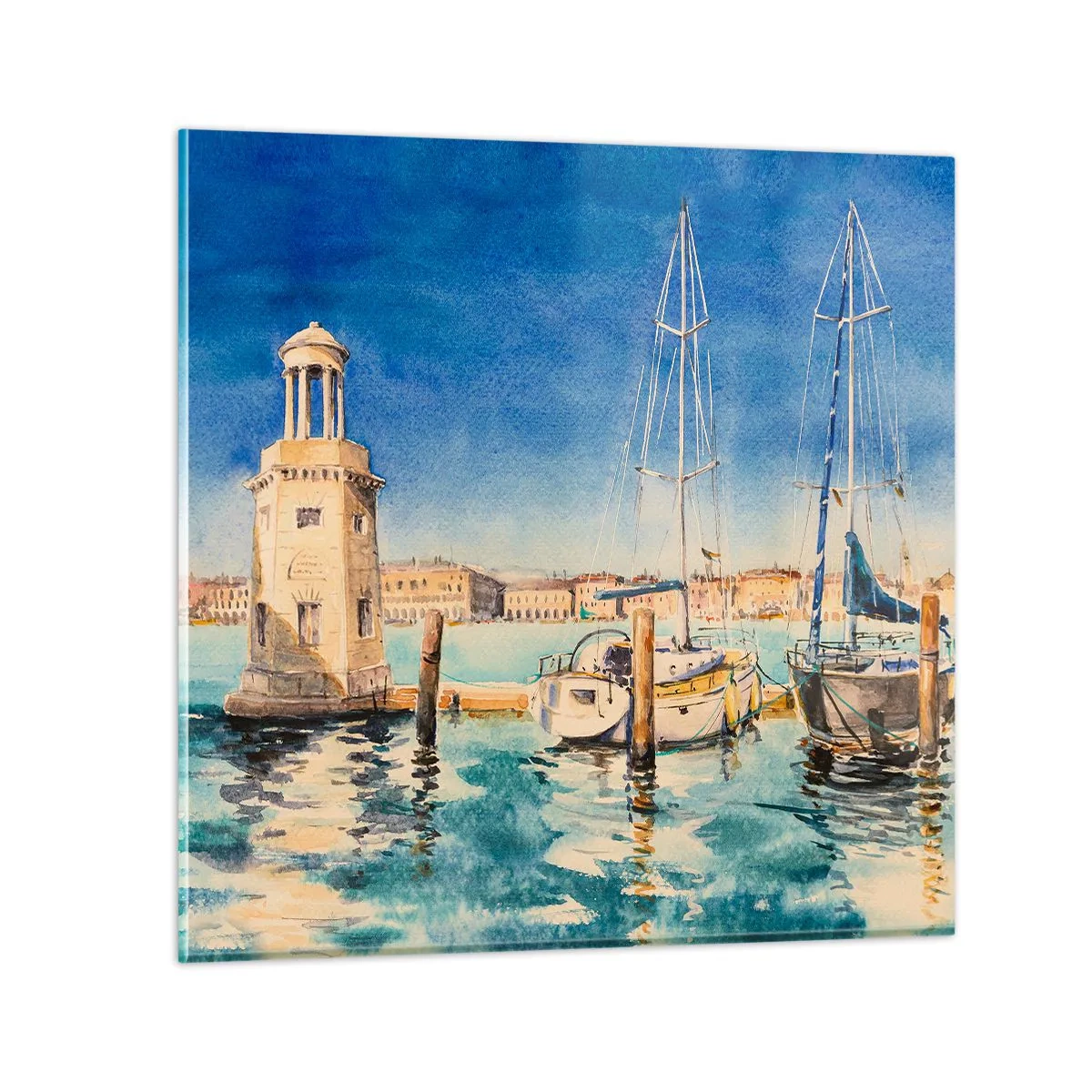 Cuadro sobre vidrio - Impresiones sobre Vidrio - Laguna soleada - 40x40 cm