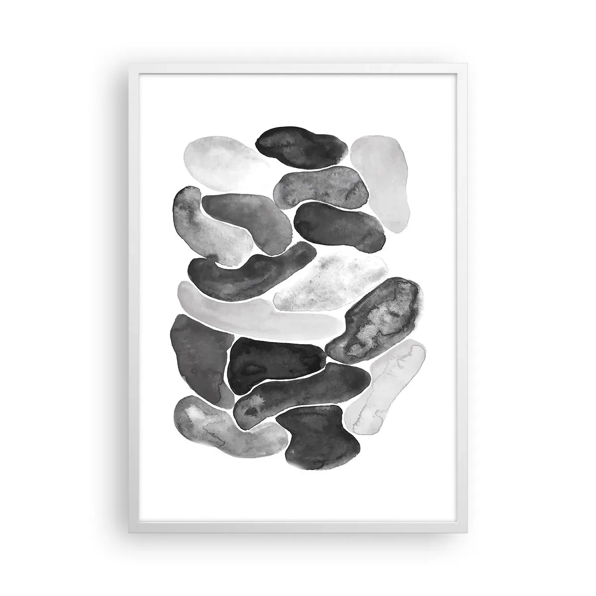 Póster en marco blanco - Abstracción pétrea - 50x70 cm
