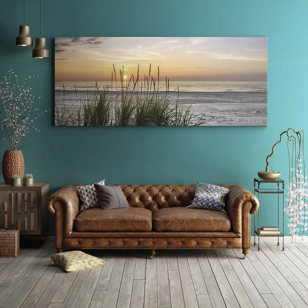 Cuadro sobre lienzo - Impresión de Imagen - Mira, piensa, siente - 100x40 cm