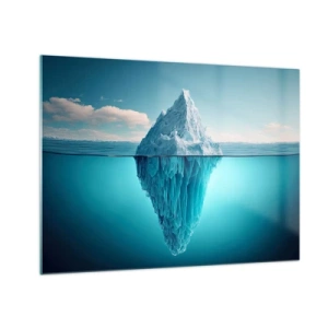 Cuadro sobre vidrio - Impresiones sobre Vidrio - Un iceberg flotando en el océano con parte del mismo visible bajo el agua. - 70x50cm - El trono de hielo - Decoración de pared moderna para salón y dormitorio ARTTOR