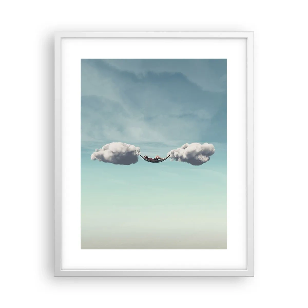 Póster en marco blanco - La felicidad del momento - 40x50 cm