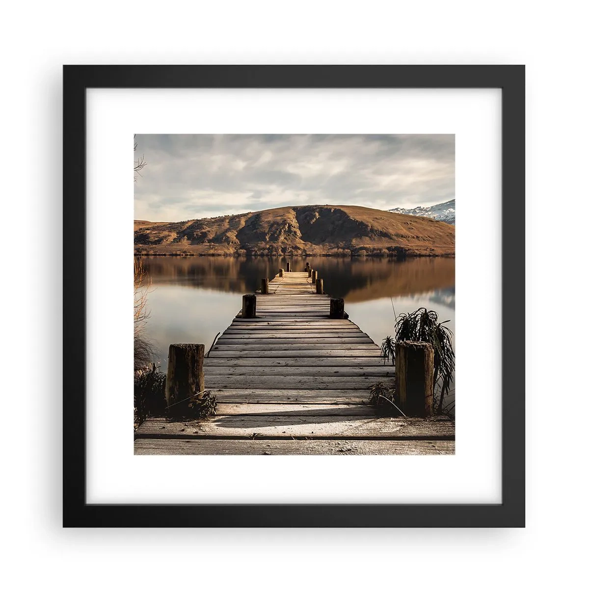 Póster en marco negro - Un paisaje en silencio - 30x30 cm