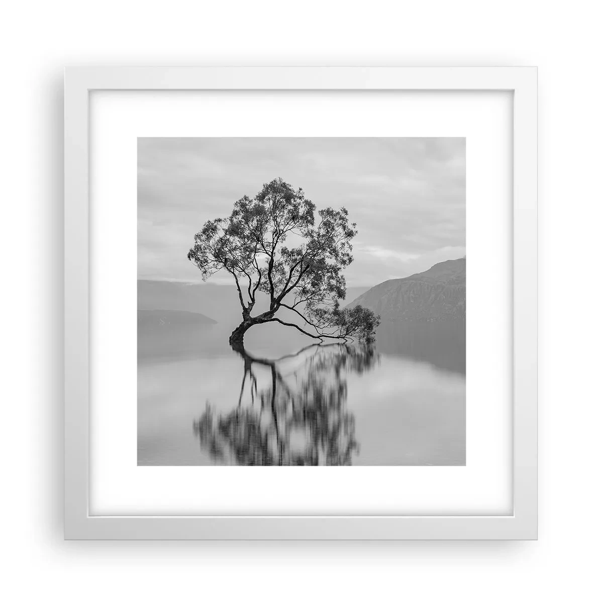 Póster en marco blanco - Existe tal lugar en el mundo - 30x30 cm