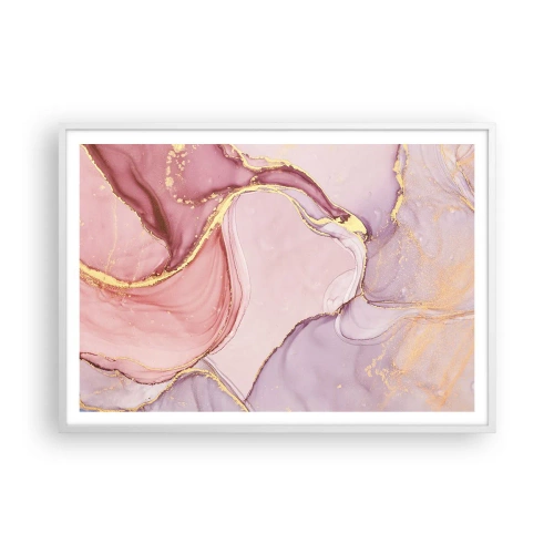 Póster en marco blanco - Caricia de colores - 100x70 cm