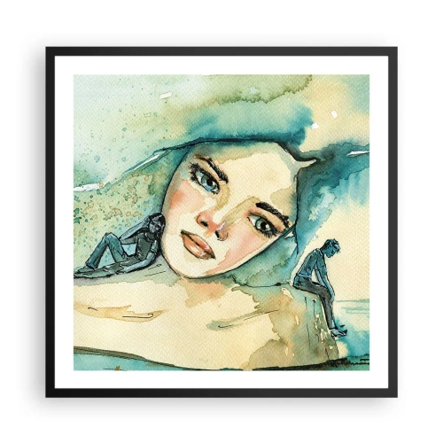 Póster en marco negro - ¿Soy azul? - 60x60 cm