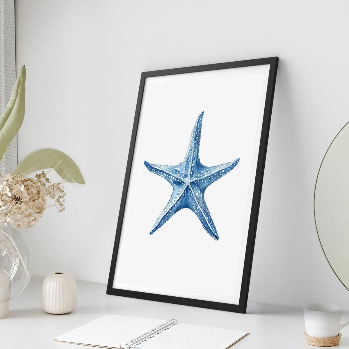 Póster en marco negro - Estrella de mar - 30x40 cm