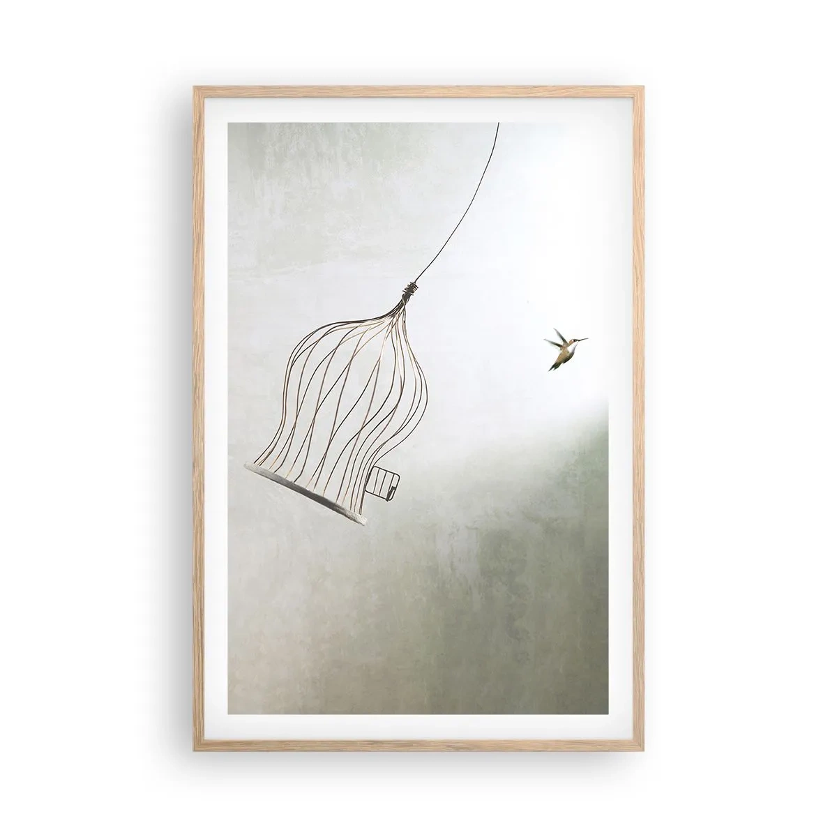 Póster en marco roble claro - Aquí debo estar - 61x91 cm