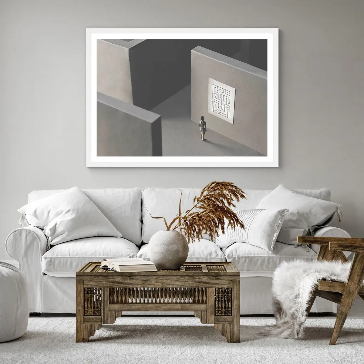 Póster en marco blanco - ¿Pero dónde estoy? - 40x30 cm