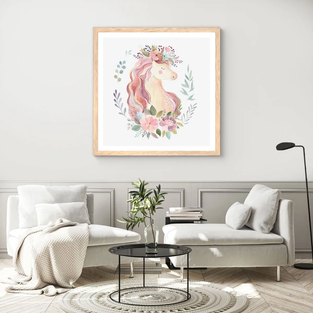 Póster en marco roble claro - Una invitación al mundo de los cuentos de hadas - 40x40 cm