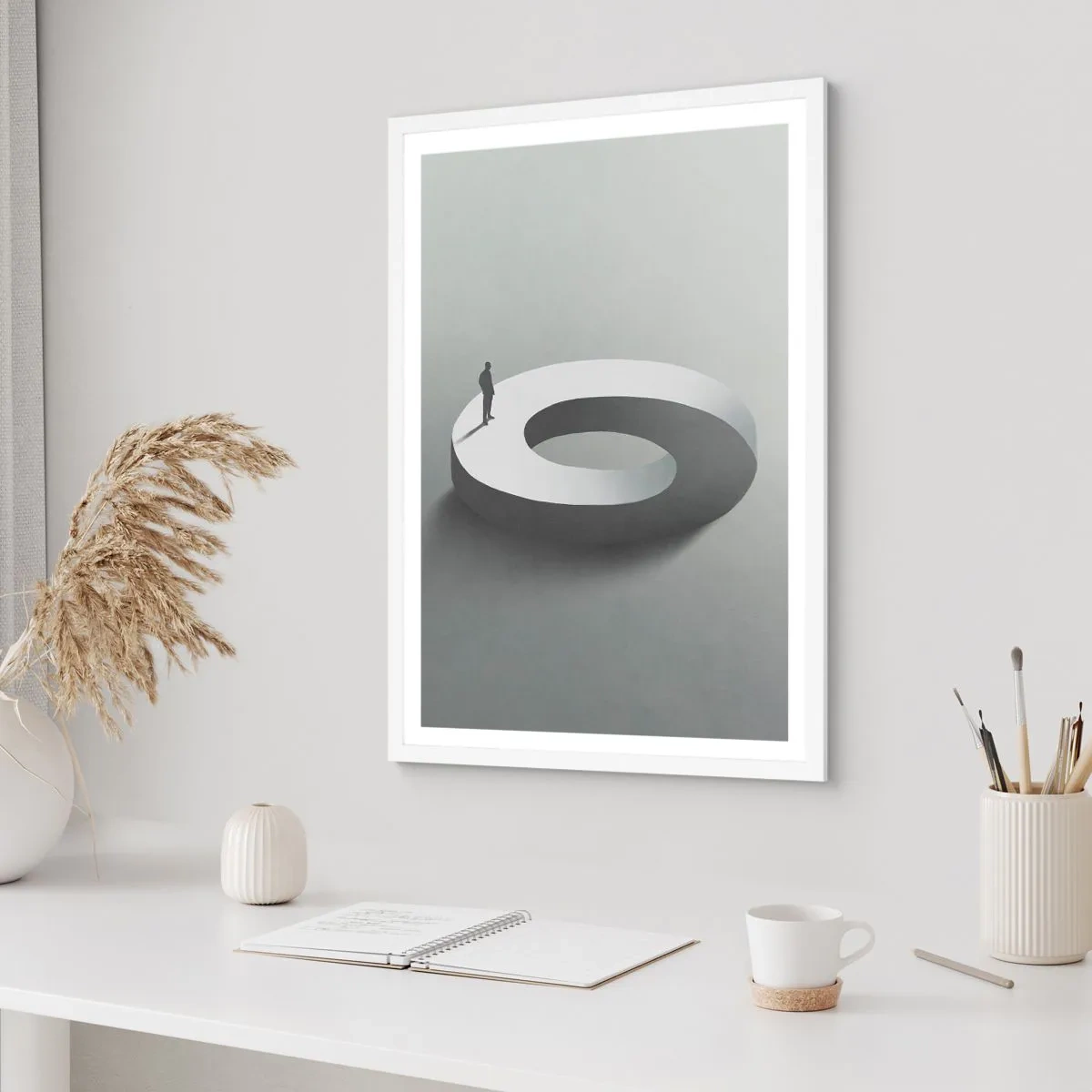 Póster en marco blanco - Ser sabio no es una labor sencilla - 70x100 cm