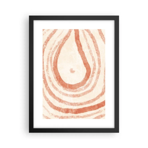 Póster en marco negro - Círculos de coral - composición - 30x40 cm