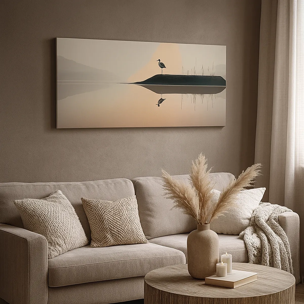 Cuadro sobre lienzo - Impresión de Imagen - Un caballero en el lago - 30x30 cm