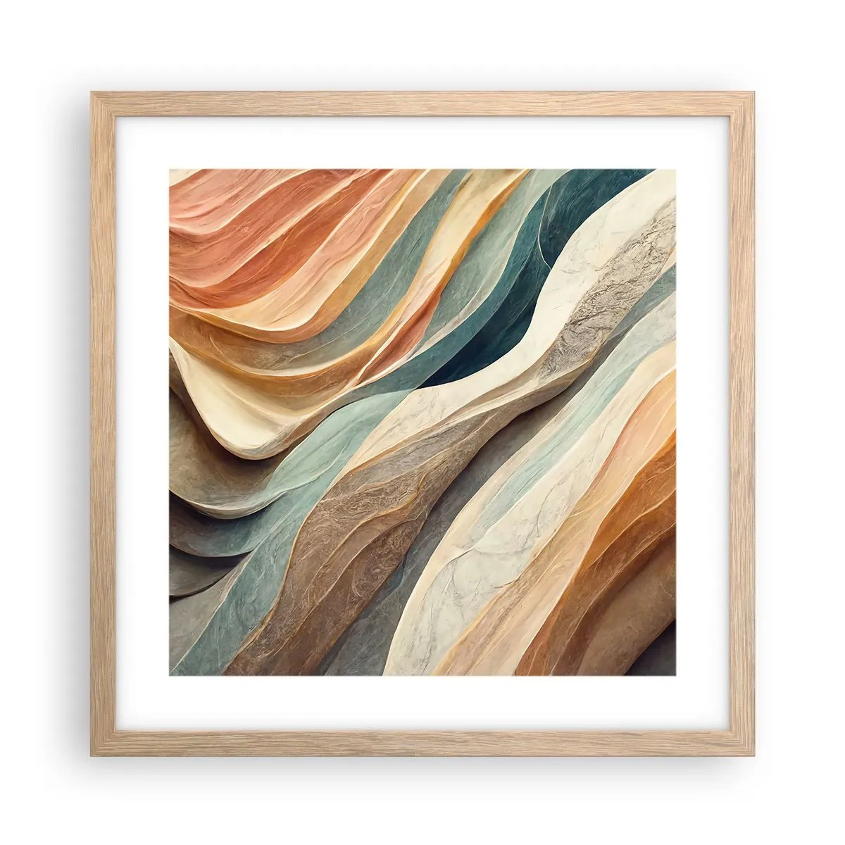 Póster en marco roble claro - Momentos previos al cambio - 40x40 cm