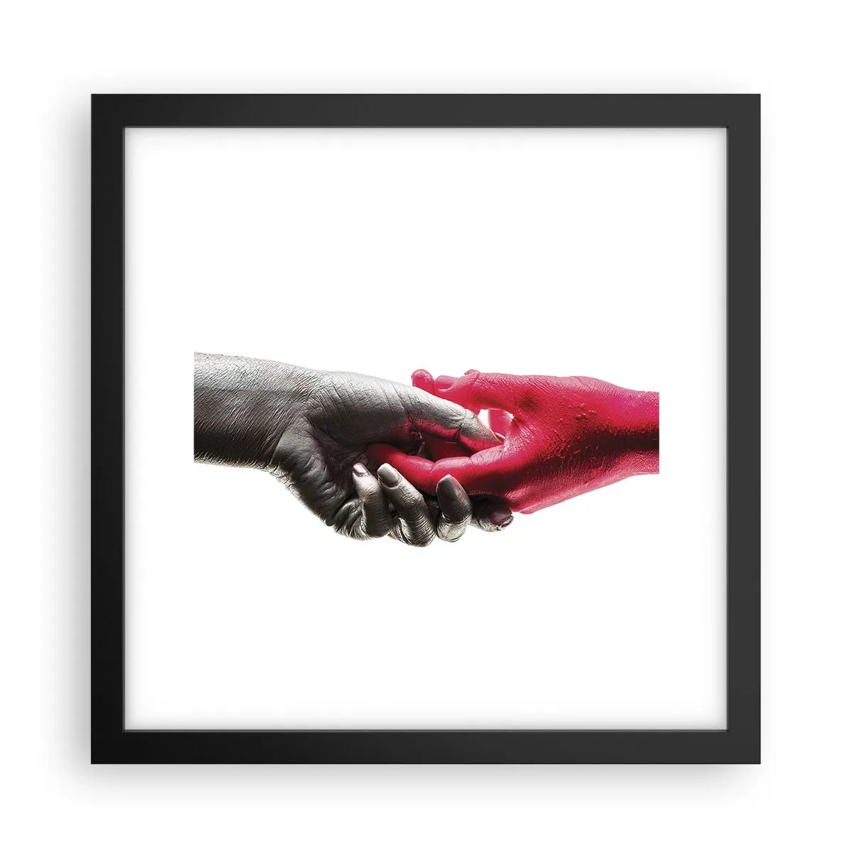 Póster en marco negro - Juntos, aunque diferentes - 30x30 cm