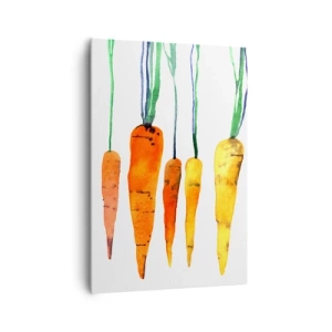 Cuadro sobre lienzo - Impresión de Imagen - Zanahorias de acuarela en diferentes tonos sobre un fondo blanco. - 70x100cm - La belleza de lo ordinario - Decoración de pared moderna para salón y dormitorio ARTTOR