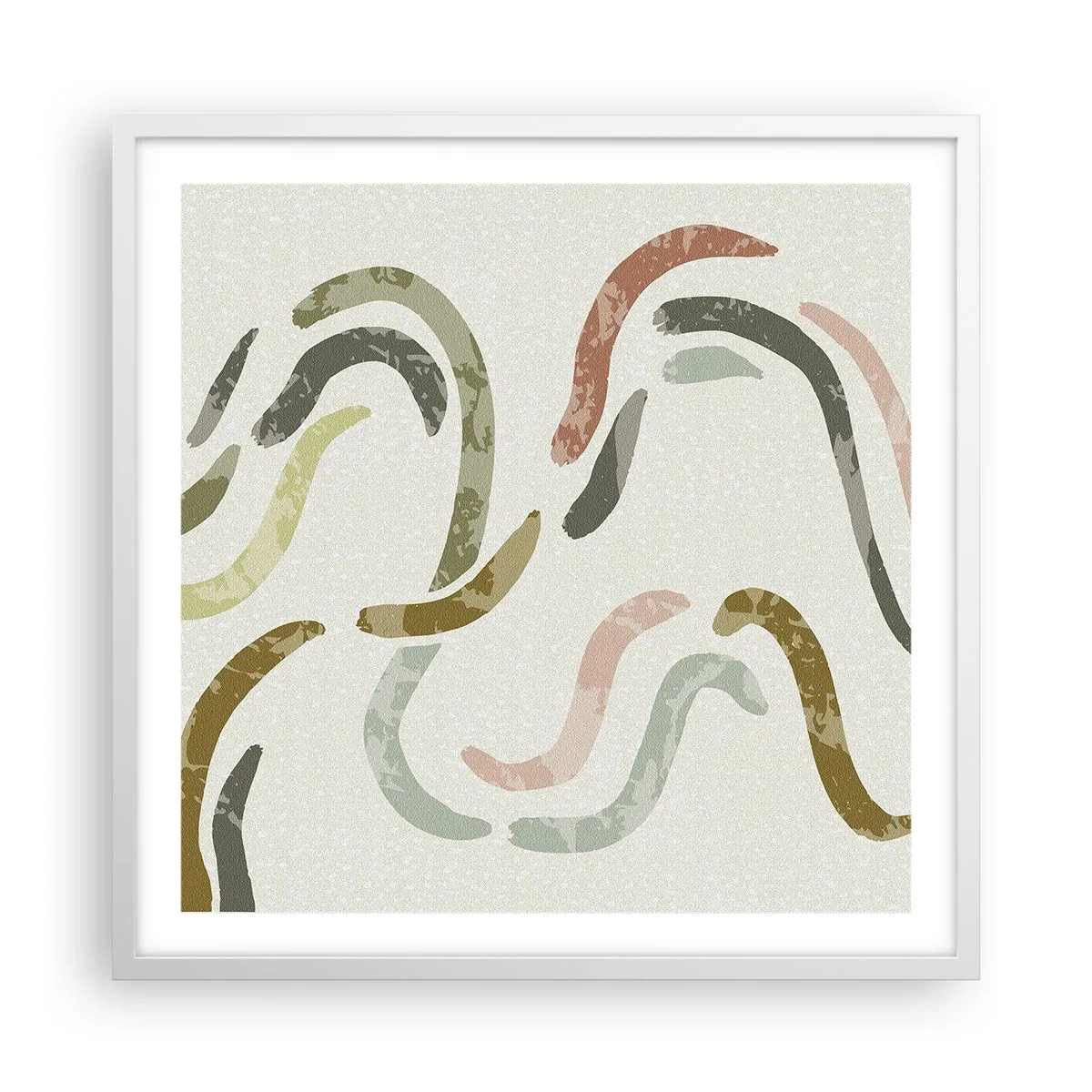 Póster en marco blanco - La alegre danza de la abstracción - 60x60 cm