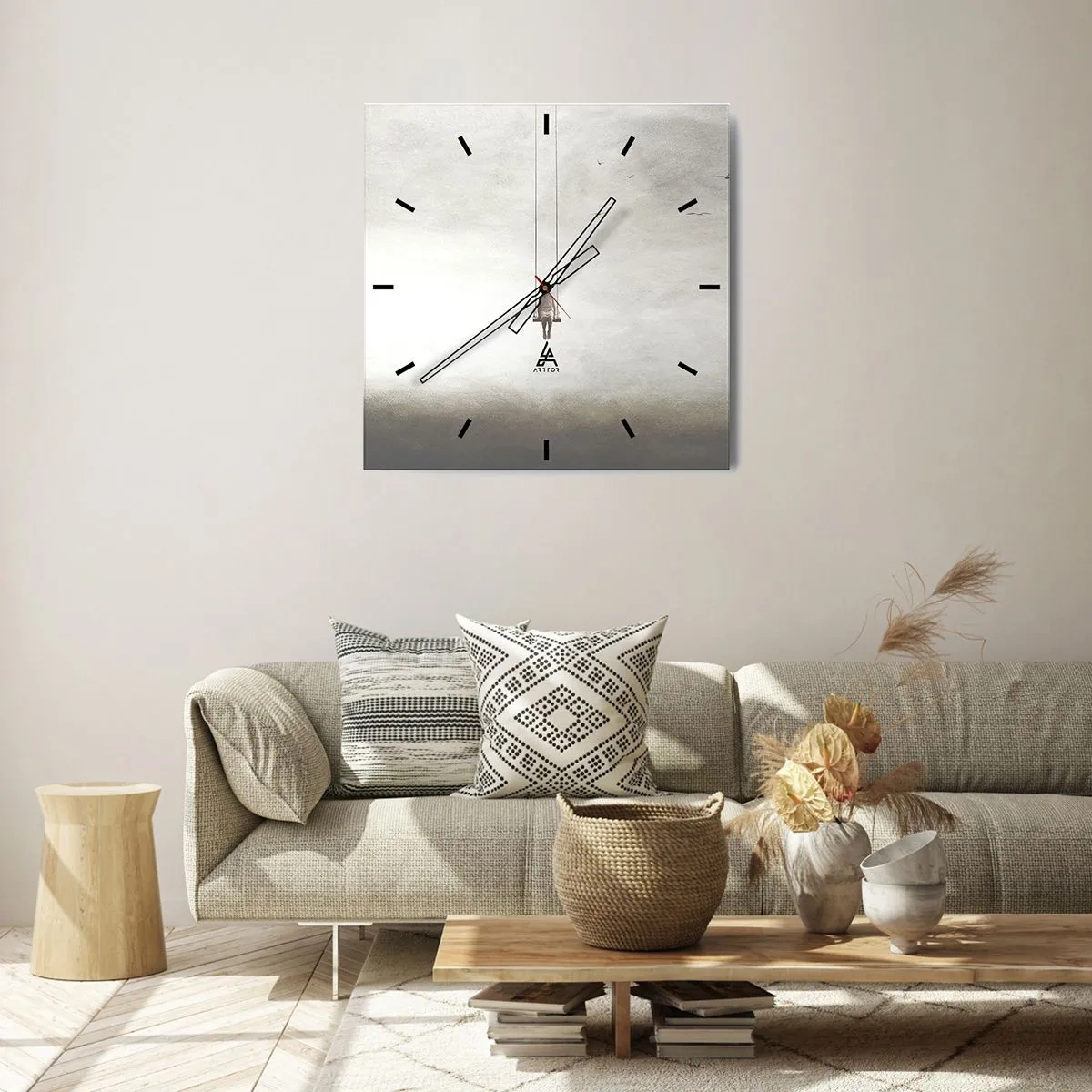 Reloj de pared - Reloj de vidrio - El niño que llevamos dentro - 40x40 cm