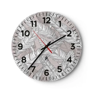 Reloj de pared - Reloj de vidrio - Turbulencias de plumas - 40x40 cm