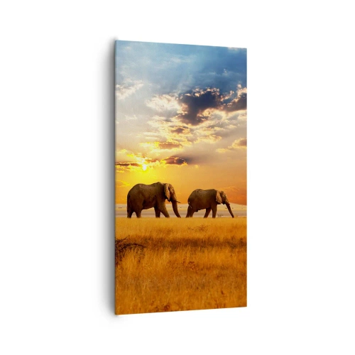 Cuadro sobre lienzo - Impresión de Imagen - Un paseo en familia - 65x120 cm