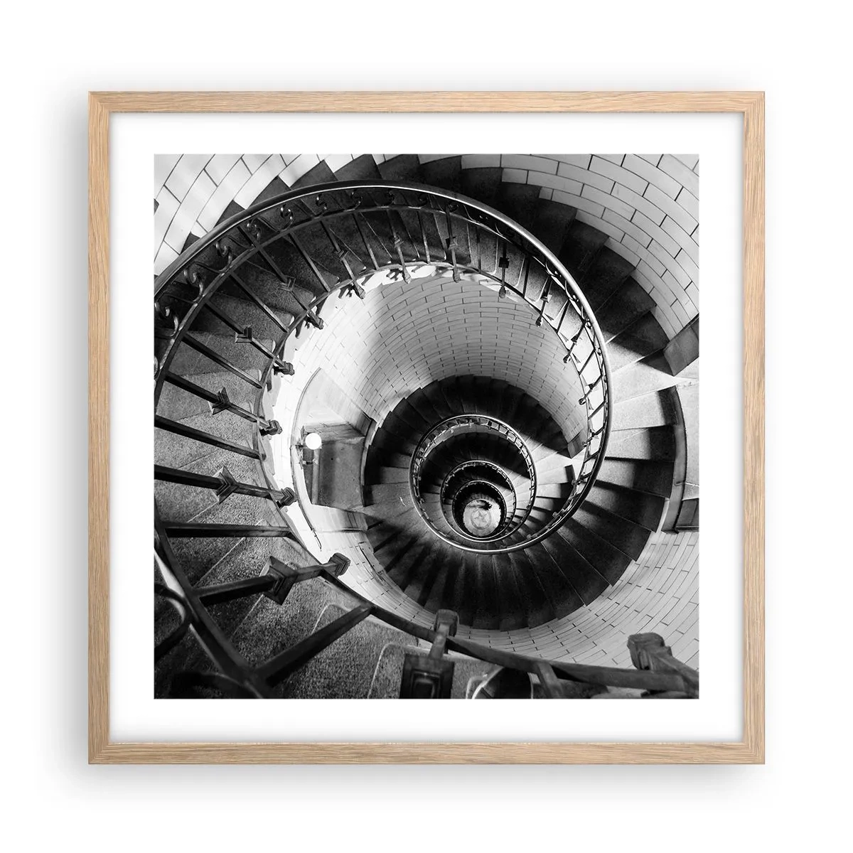 Póster en marco roble claro - Cada vez más alto - 50x50 cm