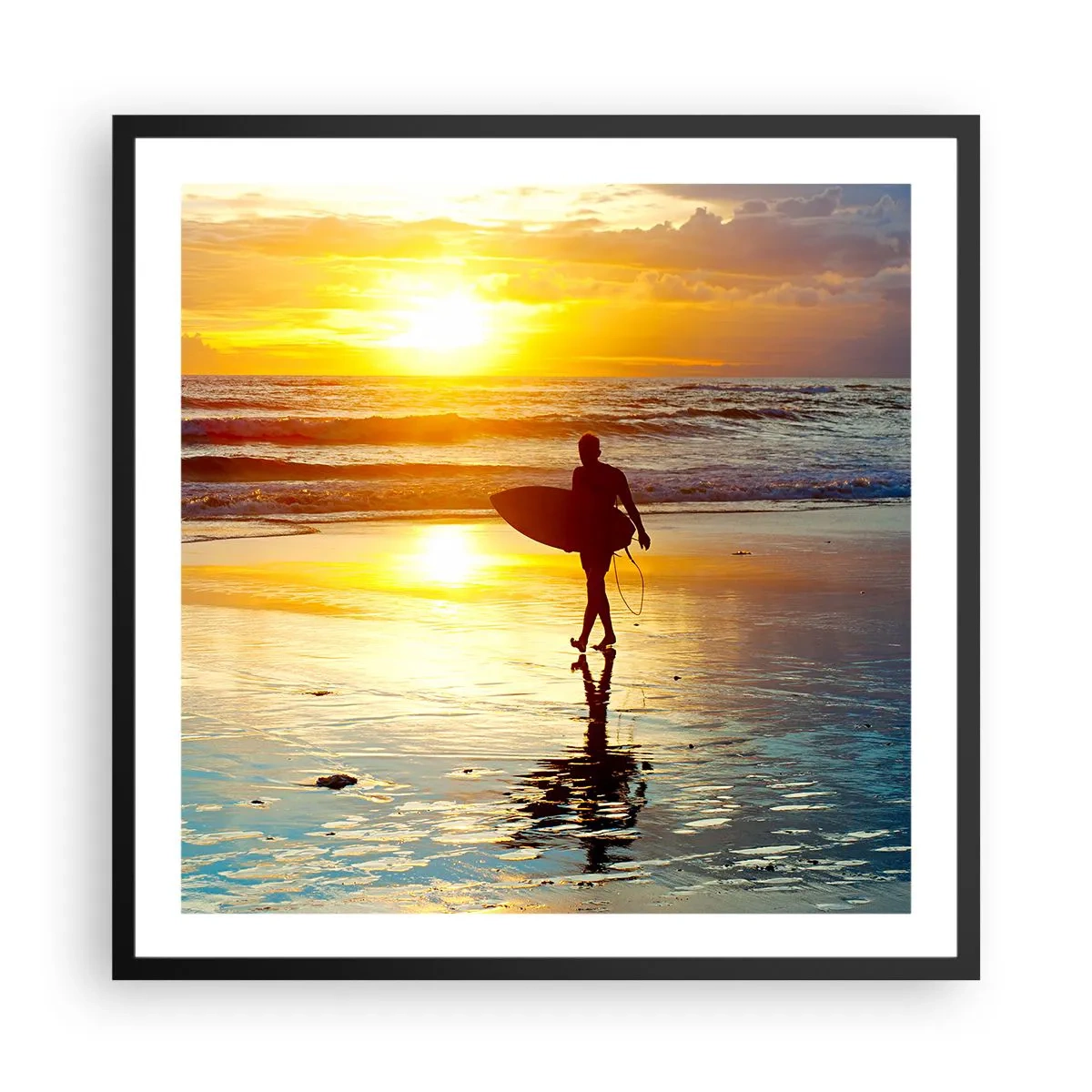 Póster en marco negro - El regreso del guerrero - 60x60 cm