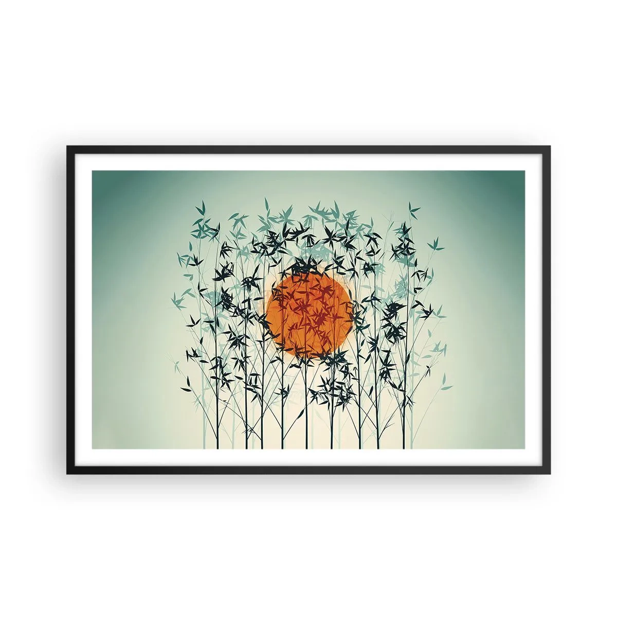 Póster en marco negro - El sol de Japón - 91x61 cm