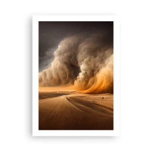 Póster - Una enorme tormenta de arena en el desierto - 50x70cm - Ira del desierto - Decoración de pared moderna para salón y dormitorio ARTTOR