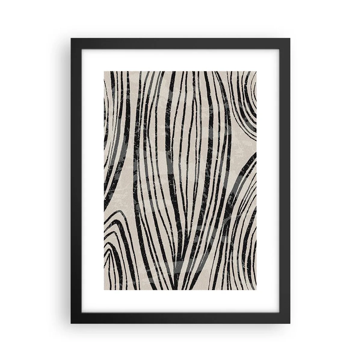 Póster en marco negro - Salpicadura de líneas - 30x40 cm