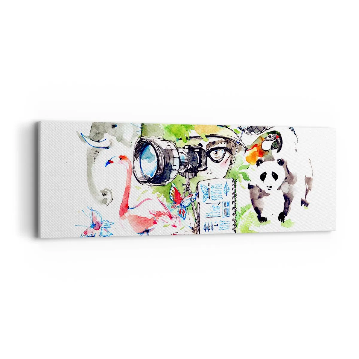 Cuadro sobre lienzo - Impresión de Imagen - En la objetivo de un viajero - 90x30 cm