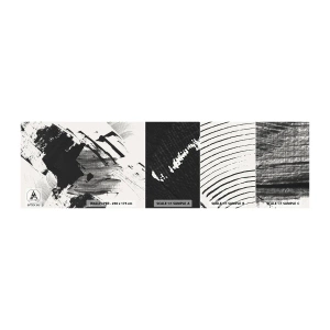 Muestra de fotomural autoadhesivo Deluxe Sticker - Abstracción: la expresión del negro - Pedazo, Moderno, En blanco y negro - 100x30 cm