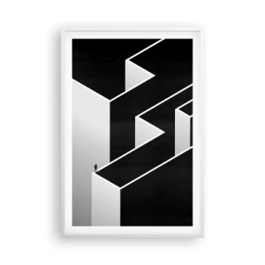 Póster en marco blanco - Soledad en la cumbre - 61x91 cm