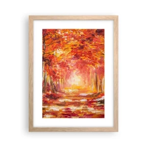 Póster en marco roble claro - Bosque de cobre - 30x40 cm