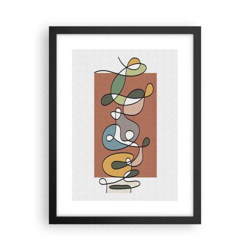 Póster en marco negro - Abstracción: una maraña de colores - 30x40 cm