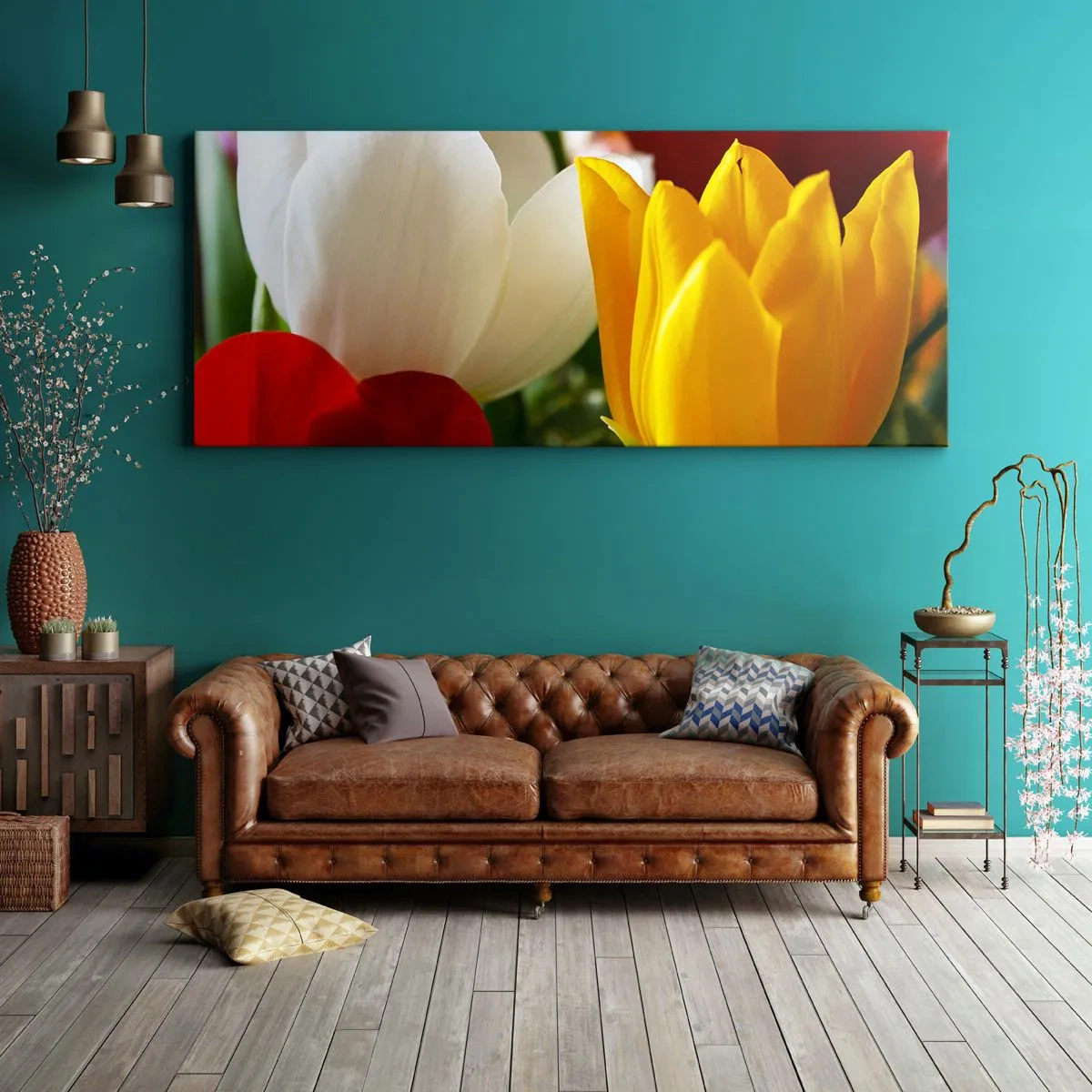 Cuadro sobre lienzo - Impresión de Imagen - Fiebre del tulipán - 100x40 cm