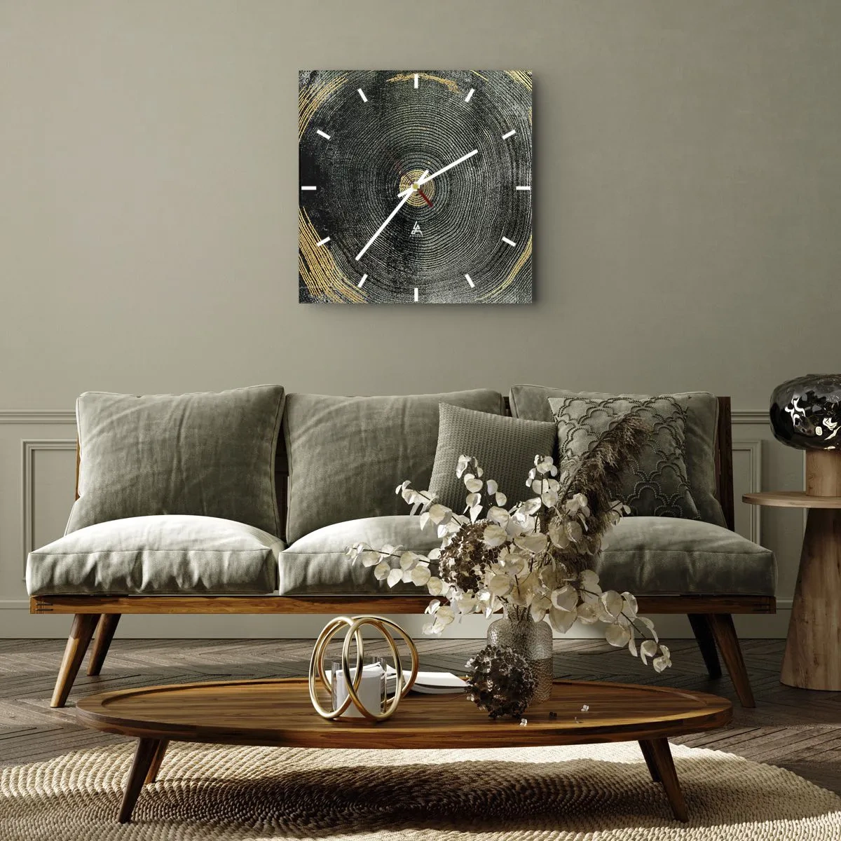 Reloj de pared - Reloj de vidrio - Cambio y perpetuidad - 40x40 cm