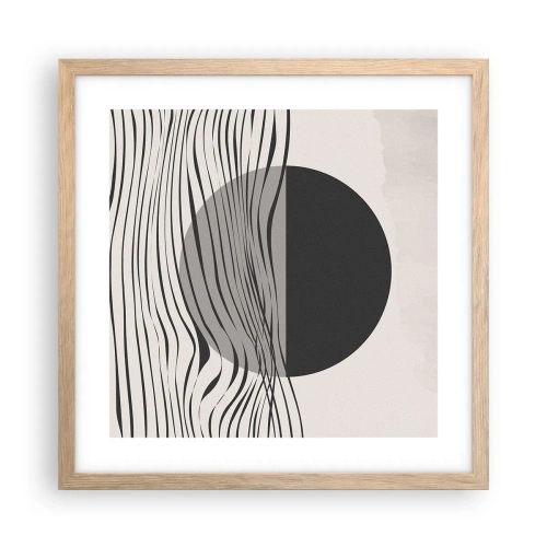 Póster en marco roble claro - Media composición - 40x40 cm