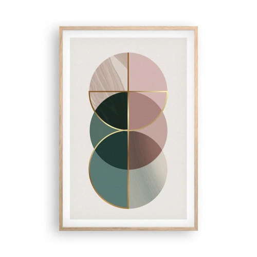 Póster en marco roble claro - Círculo tras círculo... - 61x91 cm