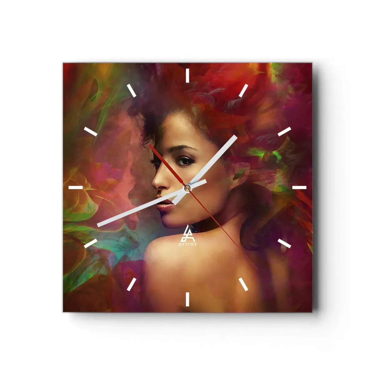 Reloj de pared - Reloj de vidrio - Más hermosa que un arco iris, tan delicada como la niebla - 40x40 cm