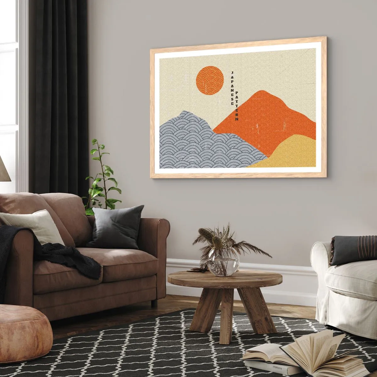 Póster en marco roble claro - En el espíritu japonés - 70x50 cm