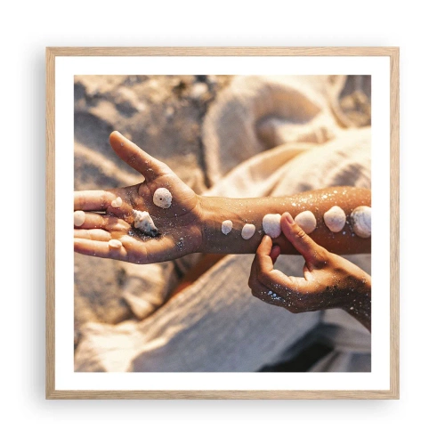 Póster en marco roble claro - La belleza al alcance de la mano - 60x60 cm