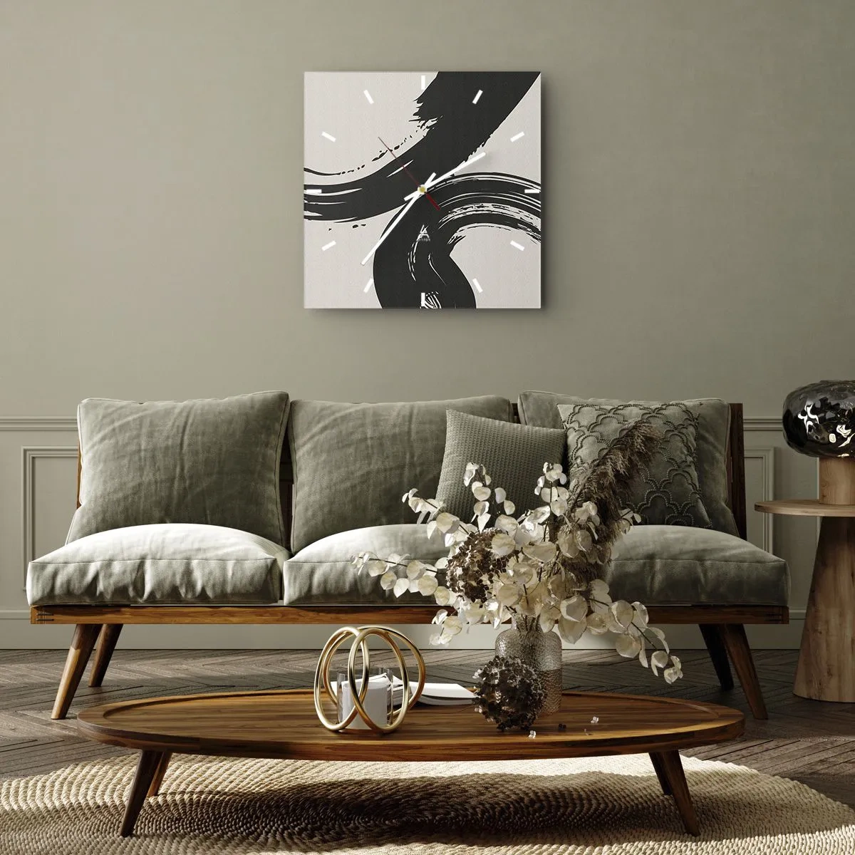 Reloj de pared - Reloj de vidrio - Barrido y circular - 30x30 cm