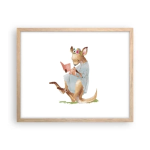 Póster en marco roble claro - Léeme un cuento, mamá - 50x40 cm