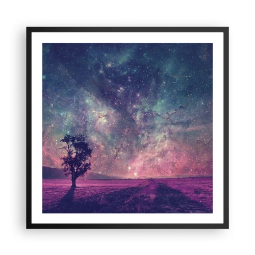 Póster en marco negro - Bajo un cielo mágico - 60x60 cm