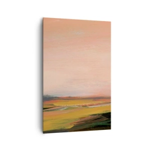 Cuadro sobre lienzo - Impresión de Imagen - Un paisaje en tonos rosa y dorado. - 80x120cm - En tono rosa - Decoración de pared moderna para salón y dormitorio ARTTOR